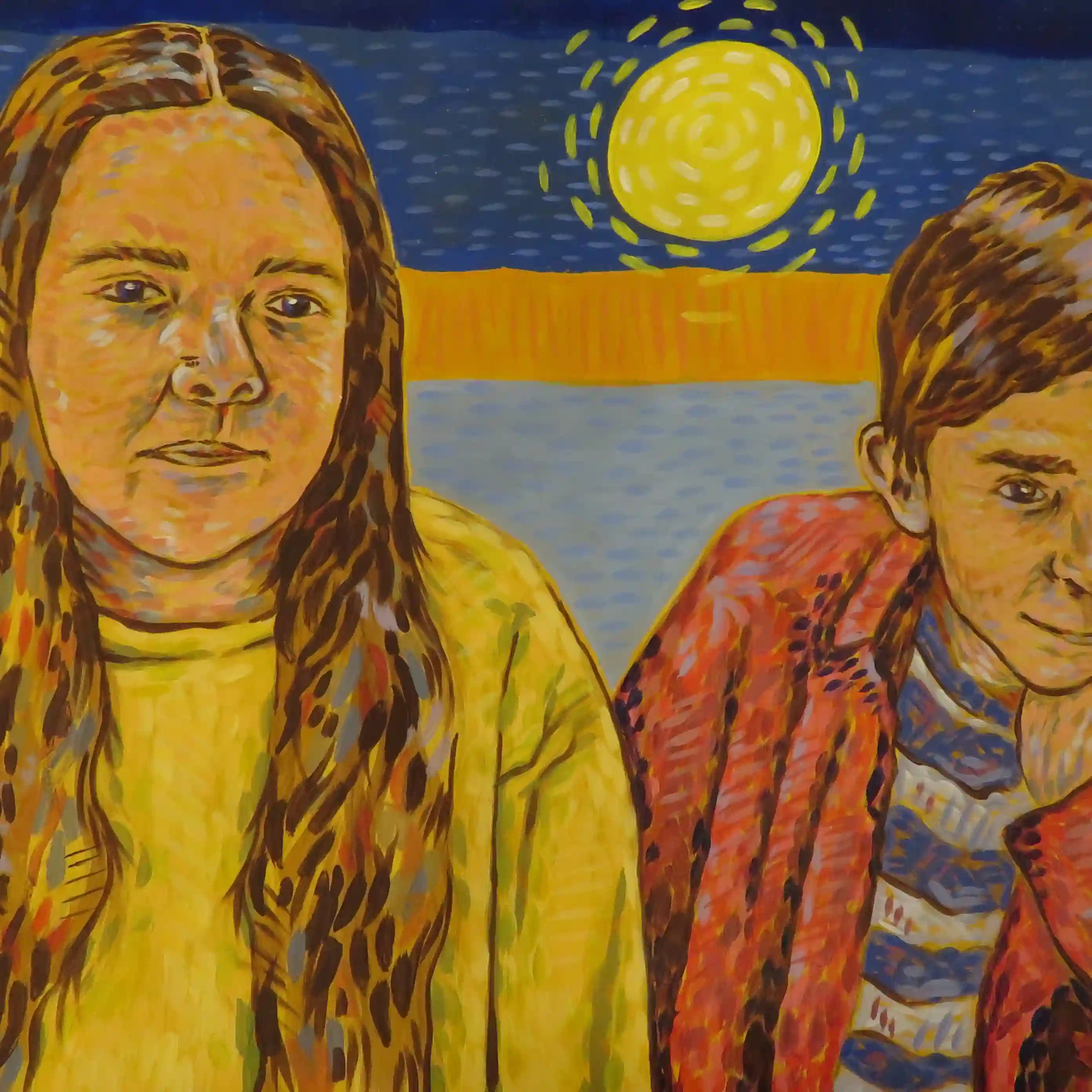 A painting of two siblings